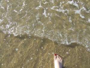 pied dans l'eau