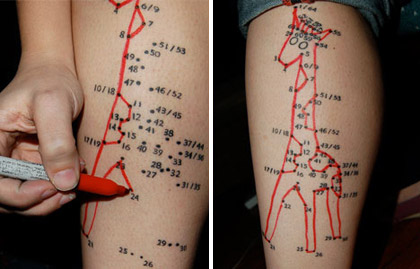 Tatouage mollet Dessin numéroté