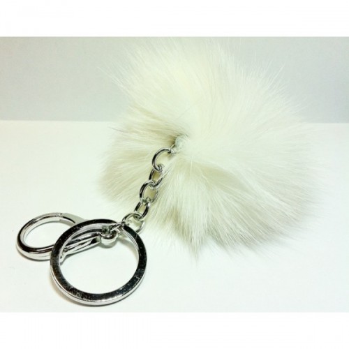 porte-clef-boule-de-poil-blanc