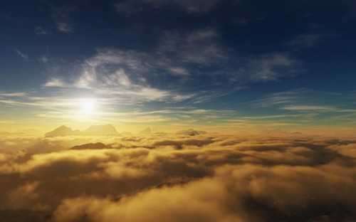 Le soleil au dessus des nuages